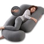 Wndy's Dream 60 inch Pregnancy Pillow with Removable Velvet Cover, Side J Type Full-Body Pillow for Back, Legs and Belly Support, Comfortable Slumber for Pregnant Women