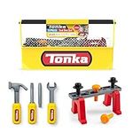 Tonka Tough Builders, Tough Toolbox Set, Tools playset– Made with Sturdy Plastic, Boys and Girls, Toddlers Ages 3+, Role Play Sets, Toddlers, Birthday Gift, Christmas, Holiday