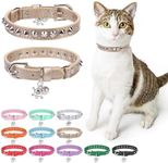 DILLYBUD Leather Cat Collars for Bo