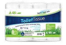 Freedom Living RV Toilet Paper (2-Ply, 8 Rolls, 500 Sheets Each) - Biodegradable Septic Tank Safe Rapid Dissolve Toilet Tissue for Camping, Marine, RV Holding