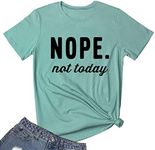 YITAN Women Casual Graphic Tees Round Neck T-Shirts Light Green XX-Large