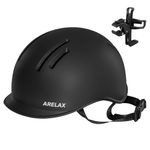 ARELAX Bike Helmet, ABS Ultra-Lightweight Bicycle Helmet with Light & Cup Holder & 2 Sets of Liner - Safety Certified for Bicycle Skateboard Road Bike Skating Roller Helmet for Adult Men Women