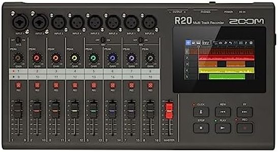ZOOM R20 16-track recorder and creative sound studio for musicians, bands and songwriters, XLR with phantom power, effects, touchscreen, ideal for music production, recording and editing