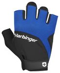 Harbinger Training Grip 2.0 Weightlifting Gloves, Unisex, Polyester-Leather Construction (Blue, M)