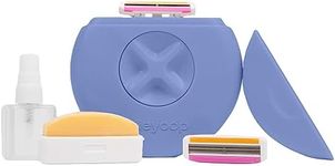 Alleyoop Portable Travel Razors For Women - Perfect For Touch Ups On-The-Go - Includes Refillable Blades, Moisturizing Bar & Water Spray Bottle - Safe For All/Sensitive Skin Types (Periwinkle)