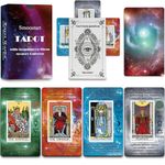 Smoostart Holographic Tarot Cards with Meanings on Them, Tarot Cards Deck with Guidebook for Beginners, Keywords, Element, Planet, Zodiac, Chakra, Yes or No, Musical Pitch, Numerology, Hebrew Alphabet