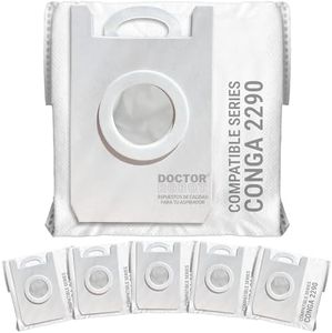 5 Bolsas de recambio Conga 2290 genérico compatible con Aspirador Conga 2290 Cecotec. Repuesto compatible de gran capacidad