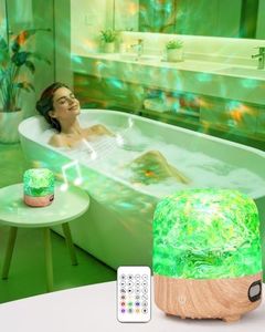 Waterproof Shower Lamp with Bluetooth Speaker for Bathroom,Relaxing Light | Chargeable Shower Light,15 Color Adjustable,Ocean Wave Projector,Remote&Touch Control,Room Decor,Indoor&Outdoor Use,Spa-Like