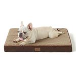 Bedsure Large Dog Crate Bed - Big Orthopedic Waterproof Dog Beds with Removable Washable Cover for Large Dogs, Egg Crate Foam Pet Bed Mat, Suitable for Dogs Up to 50 lbs, Brown