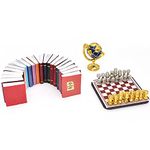 iLAND Miniature Dollhouse Accessories for Dollhouse Furniture, Mini Book Globe Chess Set for Dollhouse Study Room (Classic 22pcs)