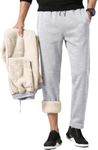 EFAN Mens Sherpa Fleece Lined Sweatpants Winter Thermal LightGray L