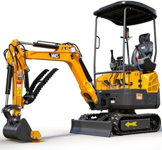 MS15P 1.5 Ton Mini Excavator with 13.5HP B&S Gas Engine, with Side Swing, Hydraulic Pilot Operation & Hydraulic Thumb, Thick Seats and Joystick Lock, Includes Delivery Unloading Service