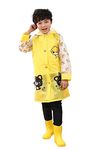 Zacharias Boy's & Girl's Kids PVC Waterproof Long Raincoat with School Bag Cover yo-01 (Yellow_Pack of 1) (12-15 Years)