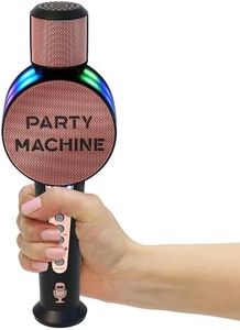 Singing Machine Wireless Karaoke Microphone for Kids & Adults, Party Machine Mic (Rose Gold) - Portable Handheld Bluetooth Microphone with Speaker & Voice Changer Effect - Karaoke Mic for Singing