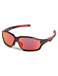 BEACOOLCycling Glasses Polarized Sports Sunglasses for Men Women UV400 Protection Tac Mens Sunglasses For Softball Fishing Baseball Running Golf (BlackRed)