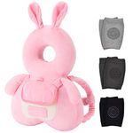 Okydoky Baby Safe Protector Cushion & Baby Knee Pads for Crawling, Toddlers Safety Pad Adjustable Backpack, Baby Back Protection for Walking & Crawling, Cute Bunny (CA)