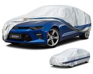 Car Cover Waterproof All Weather, Automobiles Rain Protection Full Exterior Covers with Cotton, Fit for Ford Mustang,Chevrolet Camaro,Mercedes SL-Class, E-Class, Fits Coupe/Cabrio (186-193 inch)