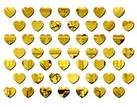 Bikri Kendra - Hearts Golden 50 Decorative Mirror Stickers for Wall, Wall Mirror Stickers, 3D Acrylic Stickers Wall Stickers for Hall Room, Bed Room, Kitchen Living Room Kids Room.