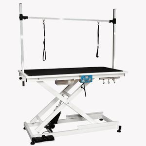 Super Deluxe Electric Dog Pet Grooming Table at Home,50" Professional Hydraulic Grooming Table,Heavy Duty Grooming Station.Folding Trimming Drying Table w/Arm/Noose/Mesh Tray,Height Adjustable