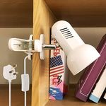 Zevnico Clip on Lamp, White Clip Light for Bed, Adjustable 360° Rotating E26 E27 Clamp Lamp for Book Reading, Clip on Spotlight with Plug, Portable Desk Shelf Table Headboard Bedside Spot Lighting