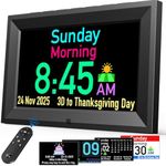 GOLOZA Dementia Clock, Day Date Digital Clock with 7'' Large Clear Digital Display, Voice Chime, Auto DST, Auto Dimmable, Alarms & Medicine & Birthday & Holiday Reminders Clocks for Seniors Elderly
