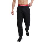 Champion Men's Closed Bottom Lightweight Jersey Pant, Black, 3XL