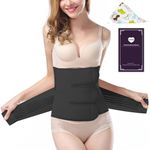 XJCKING Postpartum Belly Band Wrap Belt, C Section Binder - Faja Postparto Cesarea Post Pregnancy Waist Trainer Recovery Support Girdle, After Delivery Bandit Body Shaper Shapewear Black