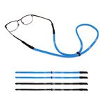 MoKo Glasses Strap [4 Pack], Universal Fit Rope Sports Sunglasses Retainer, Unisex Sunglass Strap Safety Glasses Holder for Men, Women - Black & Blue