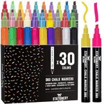 STATIONERY ISLAND Chalk Pens for Blackboard, Liquid Chalk Markers for Chalkboard, Glass,Window Drawing(6mm 30pc)