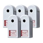 Zircon Leak Alert Water Leak Detector & Flood Sensor Alarm/Water Leak Sensor with Dual Leak Alarms 90dB Audio/Battery Powered (5 Pack) Batteries Not Incuded, (72310),White