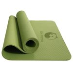 Slim Panda Yoga Mat Non-Slip, Pilates Mat Thick, Anti Tear TPE Yoga Mat for Women Men Kids, 6mm Thick Excercise Mat with Carrying Strap for Workout, Fitness, Floor Exercises(Green)