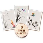 RW5P1 Tree Planting Eco Cards. 3 Trees Planted & Flower Seeds Inside. 100% Recycled, Vegan & Plastic Free. Reiwa