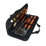 Generation Fashion New 12 Pieces BBQ Tool Set Gourmet Stainless-Steel Barbecue Apron Accessories Stainless Steel Utensils Carry Bag Case Heat Proof Resistant Oven Glove Included