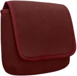 kwmobile Cable Organiser Bag - Soft Protective Neoprene Tech Pouch - 16 x 12 cm - Cable Travel Organiser Storage with 2 Interior Mesh Pockets - Bordeaux