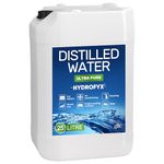 HYDROFYX 25 Litres (1x25 Litre) 100% Ultra Pure Distilled Water, Guaranteed 0ppm TDS, Lab tested and Certified, Made in UK, use with CPAP, Aquariams, Automotive, Steam Iron and Cleaning