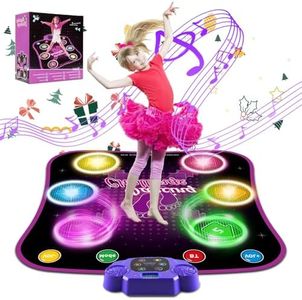 Fuairmee Dance Mats for Kids Ages 4-8, Dance Mat with Bluetooth, Built-in Music, 3 Languages Melodies, 5 Modes, Electronic Dance Mats for Kids with Anti-Slip Mat, Dance Mats Birthday