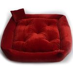 Pet Royale 2XL Dog Bed | Reversible 2XL Dog Bed for Big Dogs Labrador, German Shepherd| Plus Extra Removable 100% Cotton Washable Covers (XXL Size, Red Maroon)