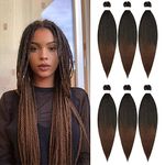 DT CHERYL Pre Stretched Braiding Hair, Braided Hair extension 26 inches Synthetic EZ Braid Hot Water Styling Braid Yaki Texture Pre-stretched Hair for Braiding Braids 1B/30#