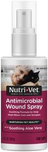 Nutri-Vet Antimicrobial Wound Spray for Cats | Formulated to Sooth Skin with Aloe and Vitamin E | Helps Promote Healing and | 4 Ounces