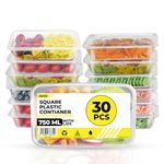 Zuvo Plastic Microwave Food Takeaway Freezer Safe- Reusable Lunch Boxes 30 Pack - Food containers And Lids