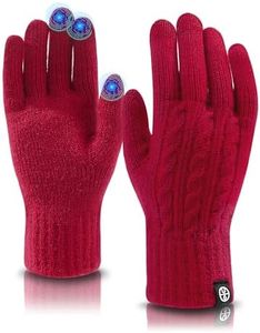 MA COWCF Women's Winter Gloves for Cold Weather Thermal Knit Elastic Soft Touch Screen Glove for Running Driving Hiking