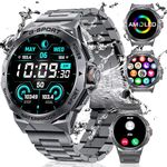 Military Smart Watch for Men Answer/Make Calls,1.43" AMOLED Screen Always Display Smartwatch with 400mAH,100+ Sport Modes,Fitness Sports Watch for Android iOS Black