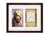 Pearhead Dog Or Cat Paw Prints Pet Wall Frame With Clay Imprint Kit, Pet Sentiment Keepsake Frame, Pet Memorial Picture Frame, Espresso