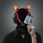 Cyberpunk Futuristic Gothic Mask Helmet for Adult, Halloween Cosplay Costume Accessory with LED Lamp