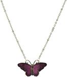 1928 Jewelry Women's Butterfly's Dance Enamel Necklace 16" + 3" Extender, One Size, Zinc, No Gemstone