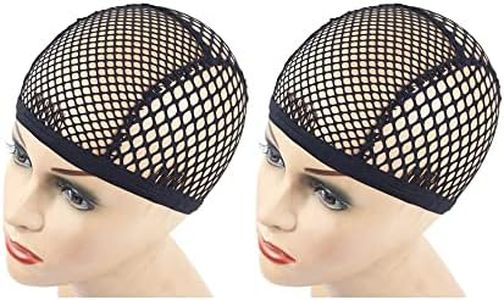 YANTAISIYU 2 Pieces Wig Caps Black Stretchable Crochet Wig Cap Mesh Wig Cap for Making Wig