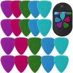 20 PCS Ukulele Felt Picks Soft Plectrums Colorful Ukulele Bass Guitar Felt Picks with Bag for Electric, Acoustic, Guitar Plectrum