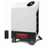 Heat Storm Wave Floor to Wall Infrared Space Heater with Attachable Feet, Remote Control, Built in Thermostat, 500-1000 Watts, 13x4x17 in, with Feet