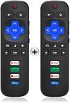 2Pcs Replacement Remote for All Roku TV, Compatible with TCL TV/forHisense TV/Onn/Sharp/Element/Philips/Insignia/Jvc/RCA Smart Roku TVs(Not for Stick and Box)