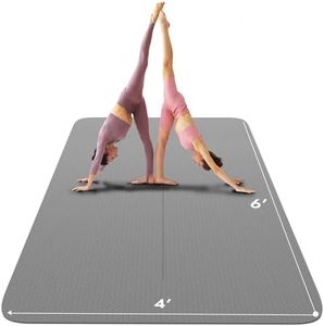 FrenzyBird 6’x4’x6mm Large Yoga Mat Extra Thick Exercise Mat with 2 Bundling Ribbons Eco Friendly TPE Fitness for Women & Men, Yoga, Pilates, Gym and Floor Workouts